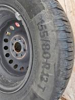 Set winterbanden op stalen velg Fiat panda 155/80/r13, Auto diversen, Ophalen