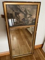 Antieke gouden spiegel facet geslepen oud tafereel, Ophalen, Rechthoekig, Minder dan 50 cm, Minder dan 100 cm