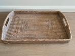 Houten gevlochten dienblad, Ophalen of Verzenden, Gebruikt, Rechthoekig, Hout