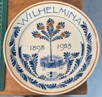 Koningin Wilhelmina herdenkingsbordje Delft, Ophalen of Verzenden, Zo goed als nieuw, Nederland, Overige typen