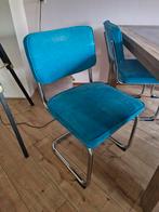 4 eetkamerstoelen, Huis en Inrichting, Stoelen, Ophalen, Gebruikt, Blauw, Vier