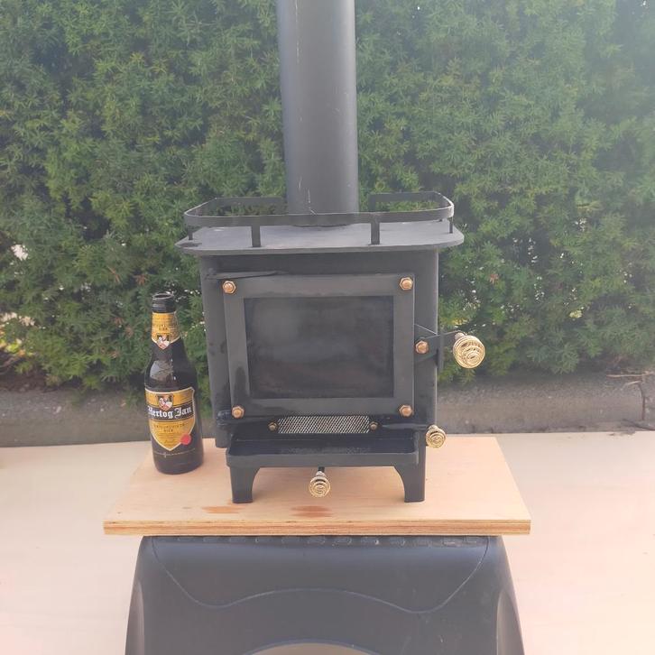 Mini houtkachel Cubic Mini Stove, Huis en Inrichting, Kachels, Zo goed als nieuw, Vrijstaand, Houtkachel, Hout, Ophalen