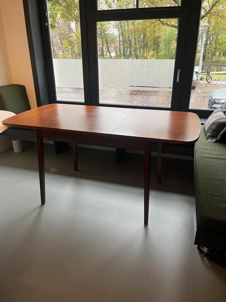Vintage Deens ovale eettafel - 160x80 cm, Huis en Inrichting, Tafels | Eettafels, Gebruikt, 50 tot 100 cm, 150 tot 200 cm, Vier personen