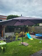 Zweefparasol 3m + voet en hoes, Ophalen, Gebruikt, 2 tot 3 meter, Zweefparasol