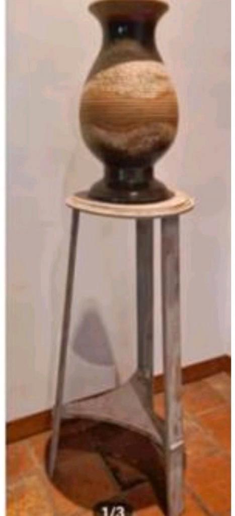 Shabby chic hoog oud fraai plantentafeltje, zuil, sokkel, Huis en Inrichting, Woonaccessoires | Zuilen en Pilaren, Zo goed als nieuw