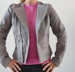 Stoer echt leren grijze  bikerjasje S/M., Ophalen of Verzenden, Nieuw, Maat 38/40 (M), Grijs