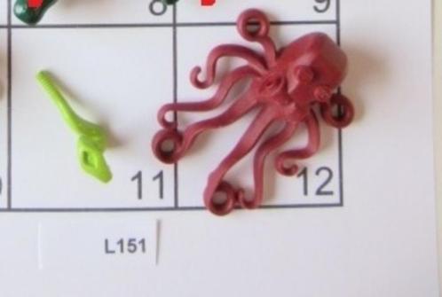 L151, LEGO DIEREN OCTOPUS zwart / roodbruin SLANG lime groen, Kinderen en Baby's, Speelgoed | Duplo en Lego, Gebruikt, Lego, Losse stenen