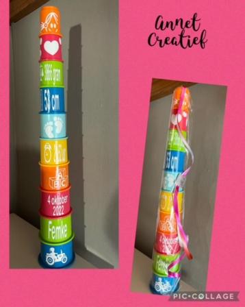 Stapeltoren. cadeautje voor kind. baby. Kraamcadeautje  beschikbaar voor biedingen