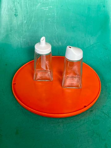 Vintage glazen kunststof melk en suiker set UWO made germany beschikbaar voor biedingen