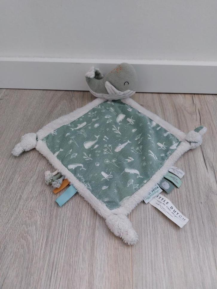 Knuffel knuffeldoekje little dutch walvis groen L687, Kinderen en Baby's, Speelgoed | Knuffels en Pluche, Zo goed als nieuw, Overige typen