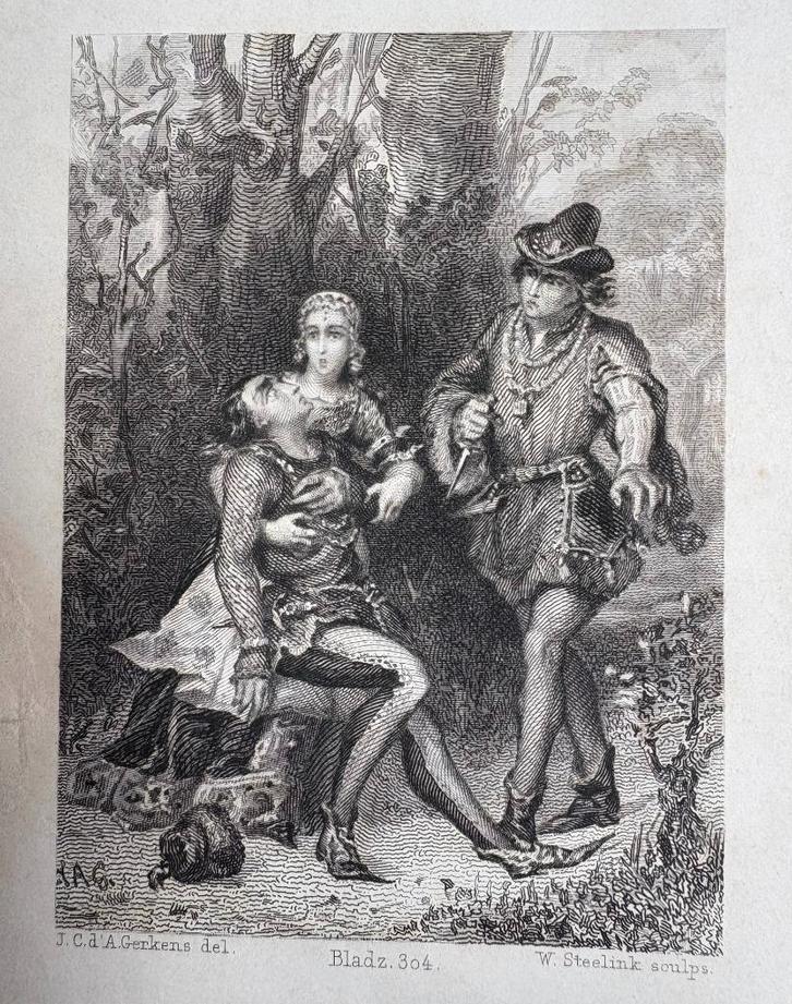 4 gravures, Willem Steelink Sr. & J.C. d'Arnaud Gerkens, Antiek en Kunst, Kunst | Etsen en Gravures, Ophalen of Verzenden