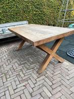 Teak houten tafel kloostertafel, Huis en Inrichting, Tafels | Eettafels, Ophalen of Verzenden, Zo goed als nieuw, Rechthoekig