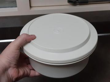 Tupperware vintage voorraad/koek/snoep trommel rond wit beschikbaar voor biedingen