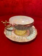 Lusterware iriserend porselein,Japan vintage kop en schotel, Ophalen of Verzenden