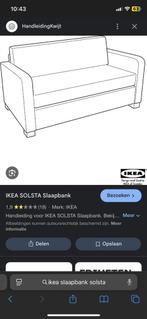 Solsta, Ikea slaapbank, zwart, 2 seater, Huis en Inrichting, Slaapkamer | Slaapbanken, Ophalen, Gebruikt, Zwart, Tweepersoons