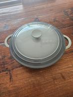 Gietijzeren Braadpan met Deksel, Gietijzer, Ophalen of Verzenden, Zo goed als nieuw, Keramische plaat