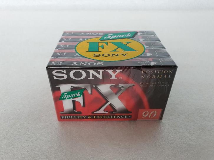 5-pack Sony FX 90 cassettes (nieuw), Cd's en Dvd's, Cassettebandjes, Nieuw in verpakking, Onbespeeld, Overige genres, 2 t/m 25 bandjes