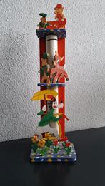 Vintage handgemaakte houten spaarbuis met Disney figuurtjes, Verzamelen, Ophalen of Verzenden, Goofy of Pluto, Gebruikt, Beeldje of Figuurtje