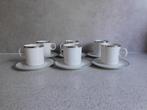 6 kop en schotel 50 ml. Zilver randje Nefertiti Loucky Czech, Kop en/of schotel, Verzilverd, Ophalen of Verzenden, Zo goed als nieuw