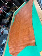Cognac kleur leer lap 1.3 mm dikte soepel krokodil print, Bruin, Verzenden, Leer of Kunstleer, Zo goed als nieuw
