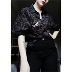 Oversized t-shirt blouse met print (m), Kleding | Dames, T-shirts, Maat 38/40 (M), H&M, Verzenden, Zwart