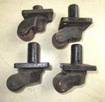 4x Pianowieltje set oud, Piano Caster, Zwenkwiel, Ophalen of Verzenden, Gebruikt, Piano