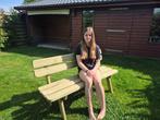 Houten Tuinbank 120/150 cm – Massief Grenenhout – 50% Kortin, Ophalen of Verzenden, Nieuw