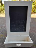 Wit houten Krijt-schoolbord met opslagbakje, Diversen, Schoolborden, Krijtbord, Gebruikt, Ophalen of Verzenden