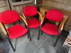 Drie stapelbare stoffen stoelen, Huis en Inrichting, Ophalen, Gebruikt, Drie, Stof