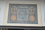 Hundert Mark 100 Reichsbanknote 1920, Postzegels en Munten, Bankbiljetten | Europa | Niet-Eurobiljetten, Ophalen of Verzenden