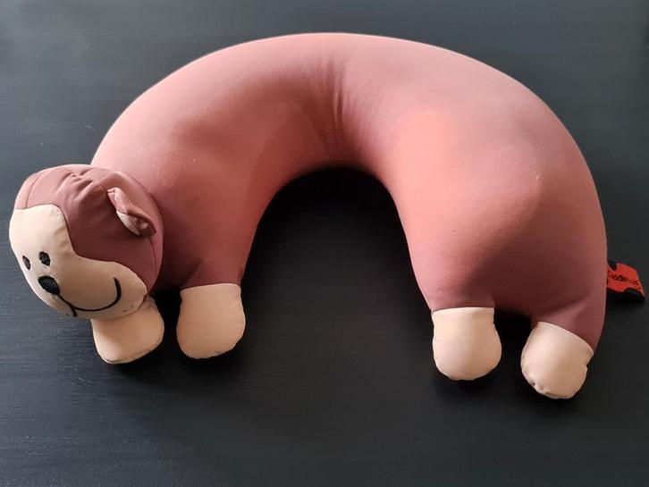 Cuddlebug reiskussen U-Monkey/Nek/Reis/Relaxkussen, Huis en Inrichting, Woonaccessoires | Kussens, Zo goed als nieuw, Bruin, Overige vormen