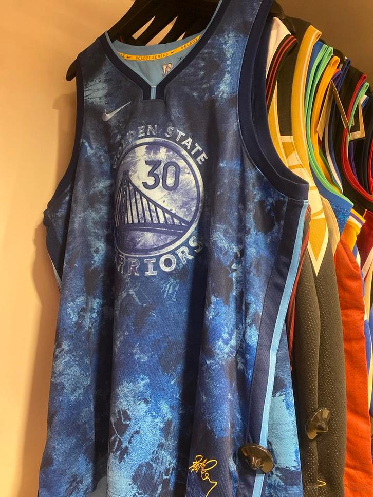 Golden State Curry Jersey - Basketbalshirt, Kleding | Heren, Sportkleding, Zo goed als nieuw, Voetbal, Overige maten, Blauw, Ophalen of Verzenden