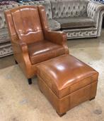 Prachtige Schaapslederen Fauteuil Cognac., Gebruikt, Ophalen of Verzenden, 75 tot 100 cm, Leer