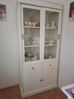 Witte vitrinekast met schuifdeuren, Huis en Inrichting, Kasten | Vitrinekasten, Gebruikt, 150 tot 200 cm, 25 tot 50 cm, 50 tot 100 cm