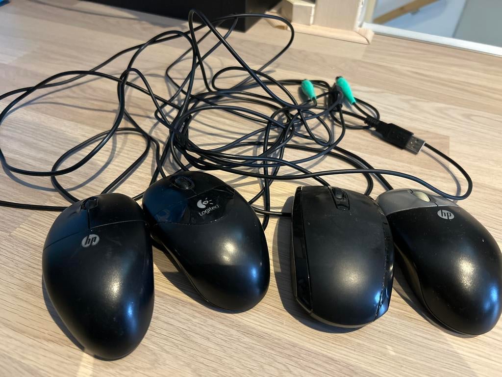HP & Logitech Computer Muizen - Diverse modellen, Computers en Software, Muizen, Muis, Gebruikt, Rechtshandig, Ophalen of Verzenden