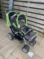 Tandem kinderwagen groen, Ophalen, Gebruikt, Overige merken, Verstelbare rugleuning