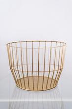 Gouden Metalen Draadmand Opbergmand, Overige materialen, Gebruikt, Mand, Rond