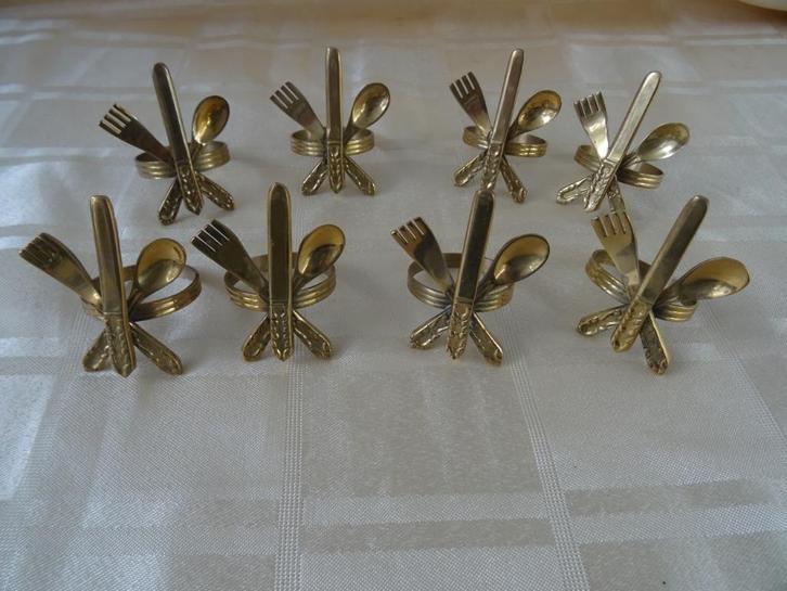 Vintage servetringen 8 x zware kwaliteit servet ringen ring, Huis en Inrichting, Keuken | Servies, Zo goed als nieuw, Overige typen