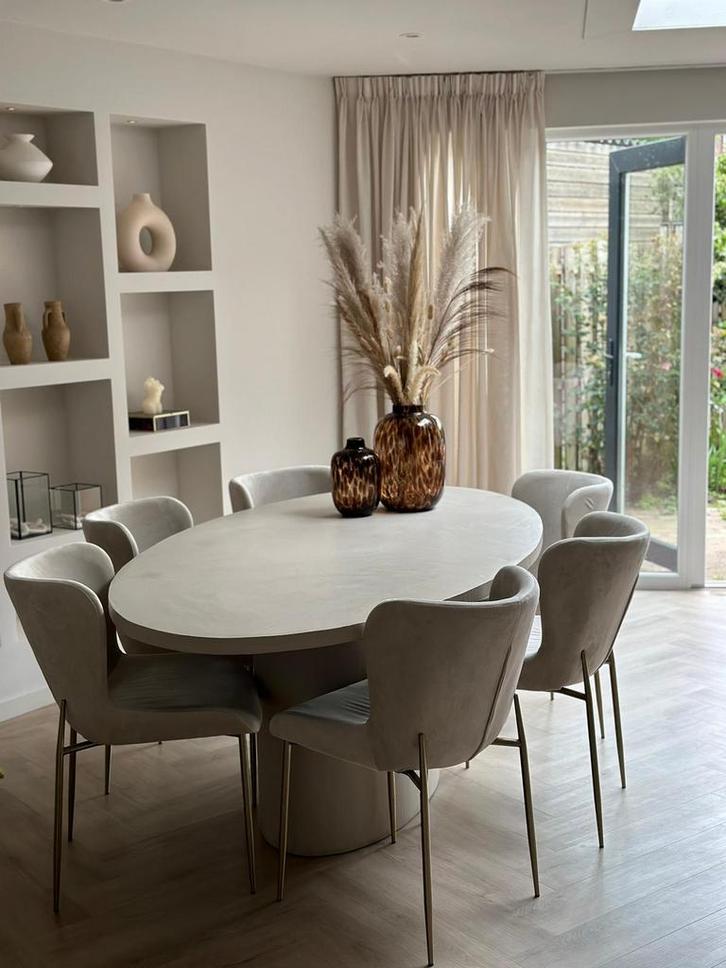 Eettafel op maat Beton KWALITEIT organisch ovaal salontafel, Huis en Inrichting, Tafels | Eettafels, Nieuw, 200 cm of meer, Vijf personen of meer