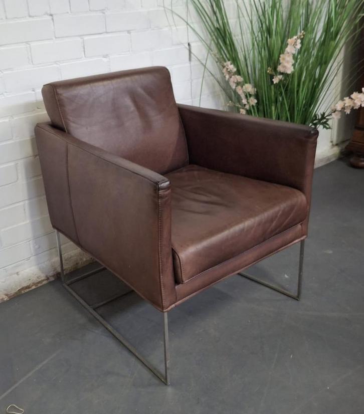 Leren fauteuil - Bert Plantagie, Huis en Inrichting, Fauteuils, Gebruikt, 50 tot 75 cm, Minder dan 75 cm, Ophalen