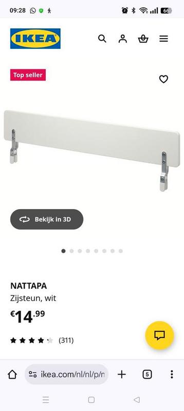 Zijsteun/ opstaande bed bescherm rand beschikbaar voor biedingen