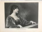 1896:Ferdinand Keller: Die heilige Cäcilie, gravure, 30x23cm, Antiek en Kunst, Kunst | Etsen en Gravures, Ophalen of Verzenden