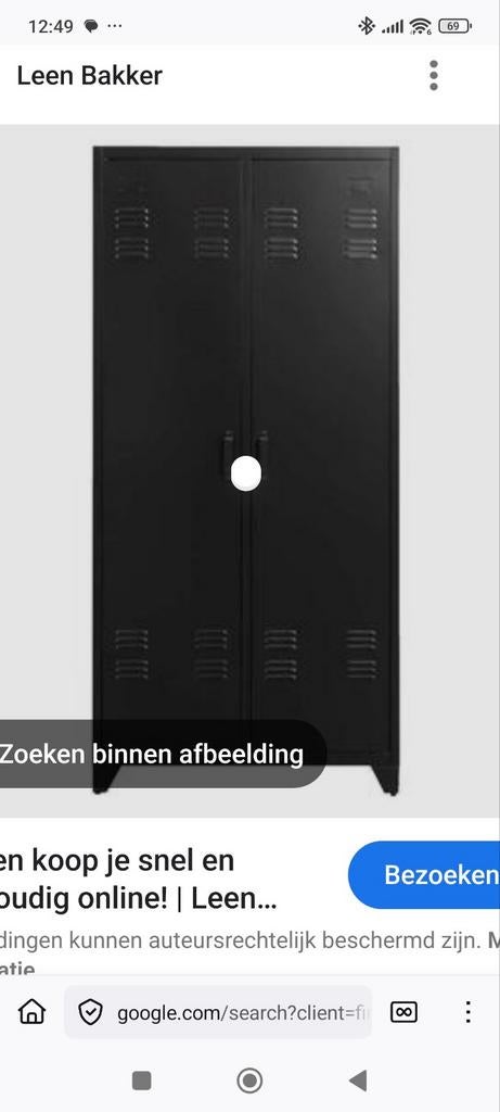 Nieuwe kast nog in verpakking. Zwart metaal ., Huis en Inrichting, Kasten | Kledingkasten, Ophalen, Nieuw, 25 tot 50 cm