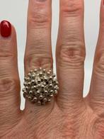 J803 Prachtige zilveren sputnik ring (verstelbaar), Sieraden, Tassen en Uiterlijk, Ophalen of Verzenden, Zilver, Ring