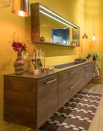 Showroommeubel 220 cm, met Solid Surface wastafelblad, Ophalen, Zo goed als nieuw, 200 cm of meer, 25 tot 50 cm