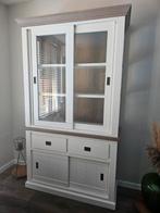 Buffetkast Nouvelle wit met eiken 130 cm, Huis en Inrichting, Kasten | Buffetkasten, Ophalen, 100 tot 150 cm, 200 cm of meer, Zo goed als nieuw