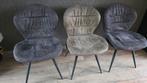 Suedelook stoelen - antraciet/mosgroen, Huis en Inrichting, Stoelen, Ophalen, Grijs