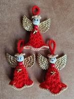3 kerstboomhangers engeltjes met klokjes kerstballen, Diversen, Kerst, Ophalen of Verzenden, Nieuw