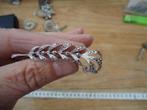 mooie echt zilveren broche korenaar met markesiet gemerkt, 4 tot 7 cm, Ophalen of Verzenden, Zo goed als nieuw, Zilver