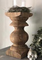 Baluster- Kandelaar - Massief Hout - landelijk stoer, 25 tot 50 cm, Nieuw, Ophalen of Verzenden, Kandelaar